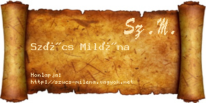 Szűcs Miléna névjegykártya