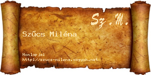 Szűcs Miléna névjegykártya