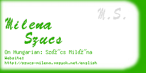 milena szucs business card